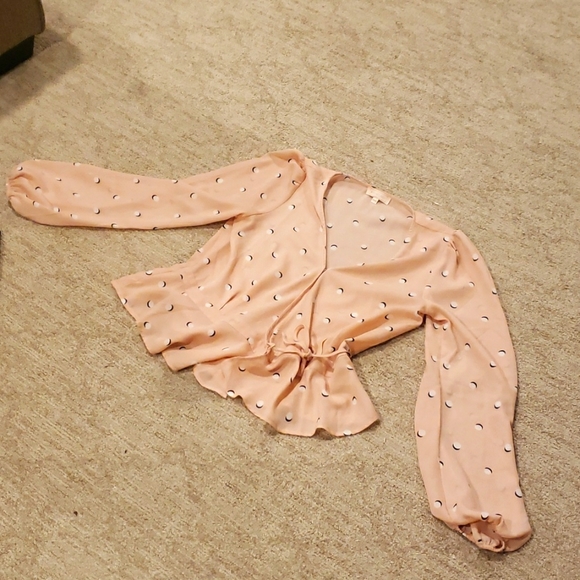 Blousology pink polkadoted blouse - Picture 1 of 8